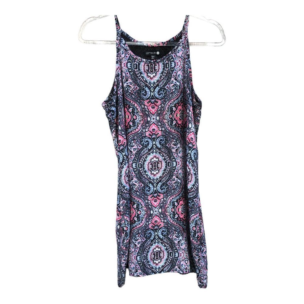 Cotton On Boho Paisley Pastel Sleeveless Midi Tunic Dress Medium